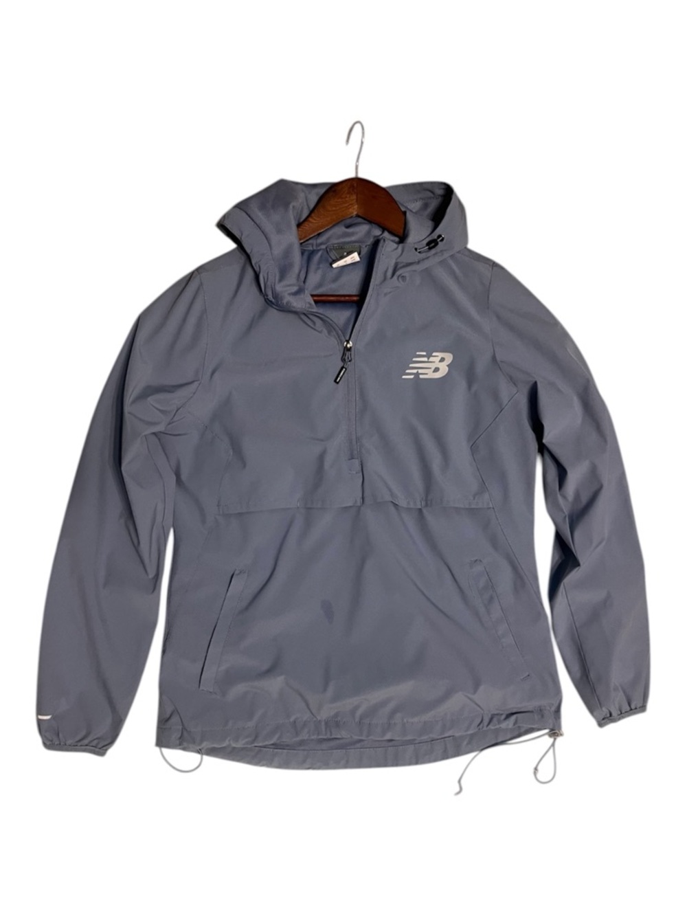 New Balance Women’s Half-Zip Windbreaker Hoodie Blue Size Small Mesh Line